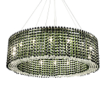 Круглая люстра с хрустальными подвесками Crystal Art Chrome Green Chandelier 12 варинант исполнения - 2 | Loft Concept в Самаре