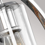 Бра цвета хром с круглой рамой и цилиндрическим прозрачным стеклянным плафоном на прямоугольном основании Feiss варинант исполнения - 5 | Loft Concept в Самаре