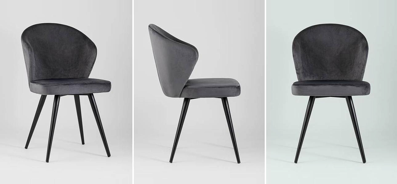 Стул Темно-Серый Бархат Volante Chair Стул Темно-Серый Бархат Volante Chair - Loft-Concept в Самаре