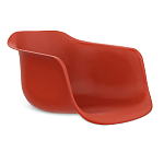 Стул пластиковый красного цвета на колесиках с подъемно-поворотным механизмом Eames Red варинант исполнения - 2 | Loft Concept в Самаре