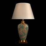 Настольная лампа бирюзовая с цветочным принтом Turquoise Flight варинант исполнения - 2 | Loft Concept в Самаре