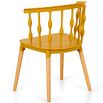 Пластиковый стул на ножках из массива бука Ferret Spiral Mustard варинант исполнения - 6 | Loft Concept в Самаре