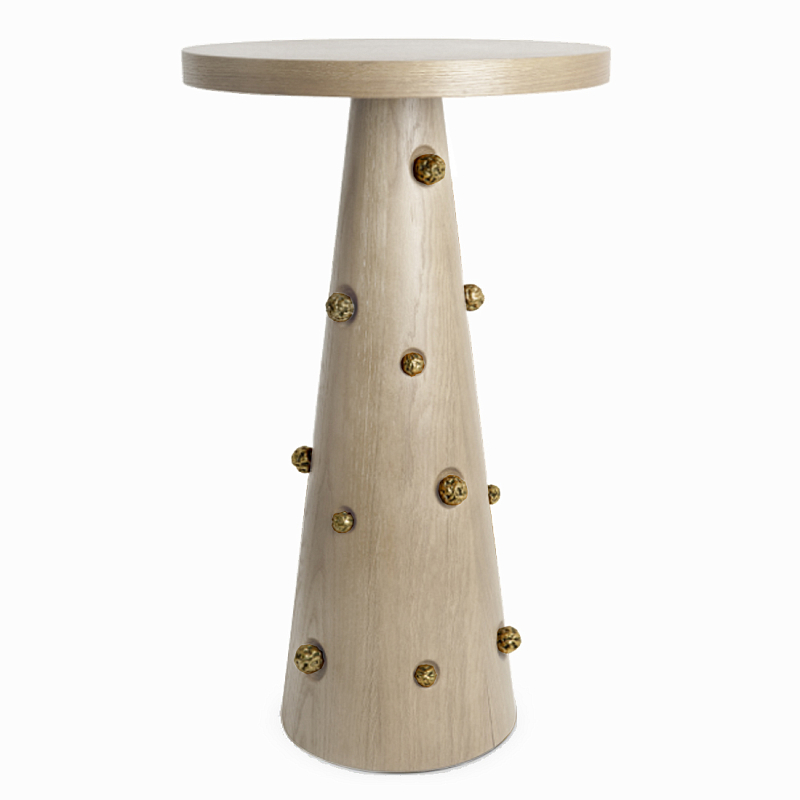 Приставной столик Okinawa Gray Side table Бежевый Золотой в Самаре | Loft Concept 