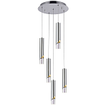 Подвесной светильник Metal Acrylic Tube Five Chrome Hanging Lamp варинант исполнения - 2 | Loft Concept в Самаре