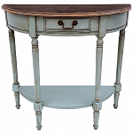Полукруглая консоль в стиле прованс светло-бирюзовая Margery Provence Console варинант исполнения - 1 | Loft Concept в Самаре