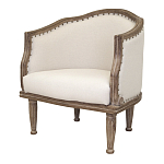 Кресло низкое с мягкой обивкой из льна на 4-х деревянных ножках Emile Armchair beige варинант исполнения - 3 | Loft Concept в Самаре