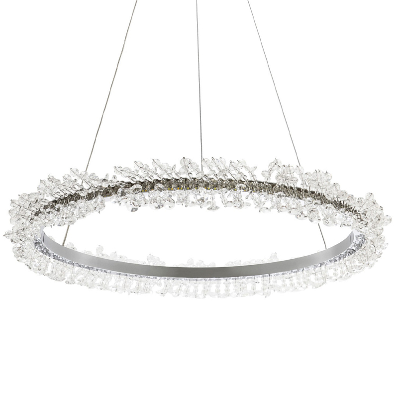 Кольцевая люстра с хрустальным декором Rowan Crystal Ring Chrome Horizontal Chandelier Прозрачный Хром Кольцевая люстра с хрустальным декором Rowan Crystal Ring Chrome Horizontal Chandelier Прозрачный Хром в Самаре | Loft Concept