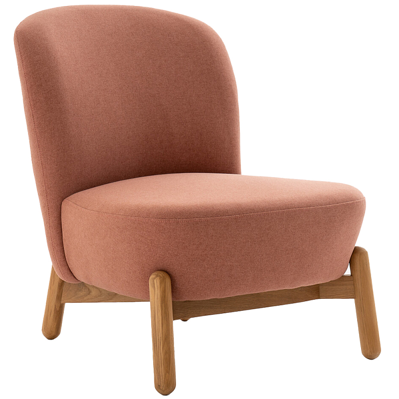 Кресло на деревянных ножках Olguin Pink Chair Древесина Розовый Кресло на деревянных ножках Olguin Pink Chair Древесина Розовый в Самаре | Loft Concept