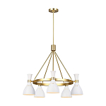 Люстра с 5-ю плафонами в форме песочных часов с узкими перфорированными отверстиями Feiss варинант исполнения - 13 | Loft Concept в Самаре