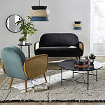 Бра с плетеным декором из ротанга Bonnie Wicker Blue Wall Lamp варинант исполнения - 4 | Loft Concept в Самаре