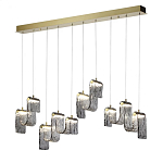 Подвесной светильник линейный с плафонами волнистой формы из фактурного стекла Big Wave варинант исполнения - 3 | Loft Concept в Самаре