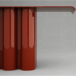 Консоль красная с цилиндрическим основанием Giorgio варинант исполнения - 2 | Loft Concept в Самаре