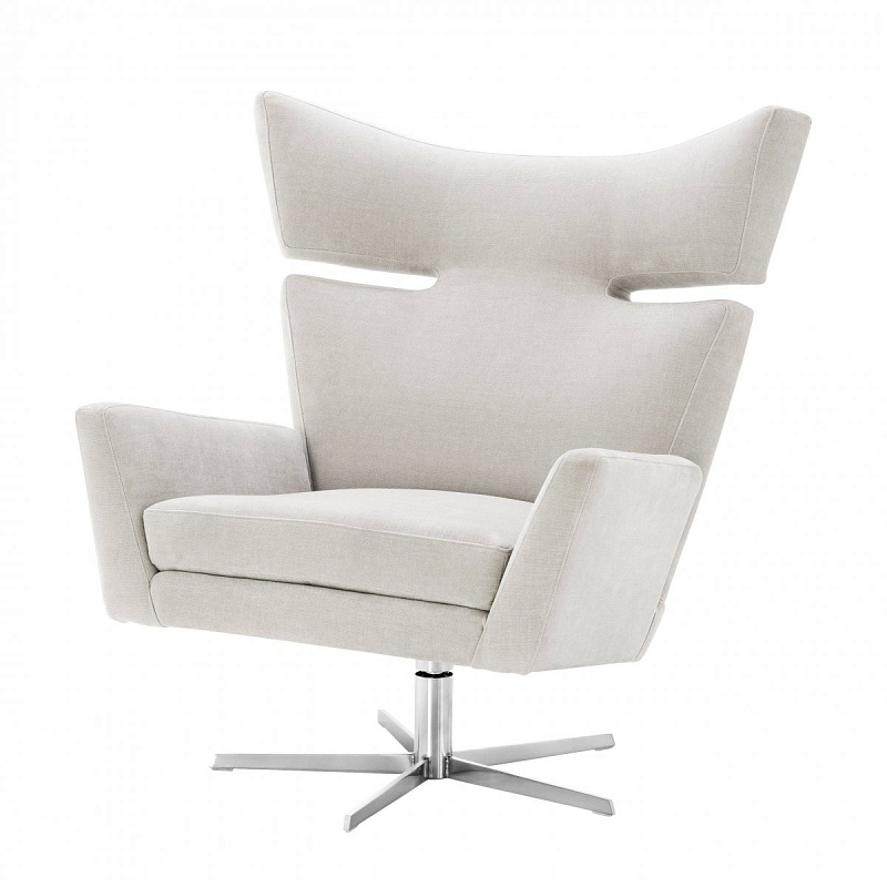Кресло Eichholtz Swivel Chair Eduardo Никель Молочный Кресло Eichholtz Swivel Chair Eduardo Никель Молочный в Самаре | Loft Concept
