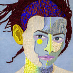 Картина с вышивкой Портрет wall panel People with the yellow ear 2 варинант исполнения - 2 | Loft Concept в Самаре