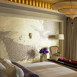 Обои ручная роспись в стиле Арт-деко Whistler Peacocks Special Colourway on 12 Carat White Gold gilded silk варинант исполнения - 1 | Loft Concept в Самаре