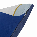 Подушка декоративная хлопковая синего цвета с абстрактным принтом Elysian Flow Azure варинант исполнения - 4 | Loft Concept в Самаре