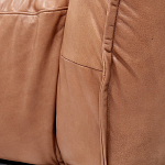 Трехместный диван с кожаной обивкой коричневый Coste Leather Sofa варинант исполнения - 7 | Loft Concept в Самаре
