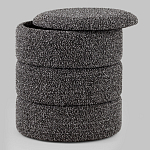 Пуф Three Gray в ткани букле серого цвета варинант исполнения - 2 | Loft Concept в Самаре