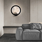 Светодиодное бра круглой формы с металлической рамой черного цвета Marble Glow варинант исполнения - 3 | Loft Concept в Самаре