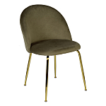 Стул велюровый хаки на золотистых металлических ножках Vendramin Chair варинант исполнения - 2 | Loft Concept в Самаре