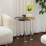 Дизайнерский журнальный стол с фигурной столешницей на 3-х прозрачных ножках Rahakif варинант исполнения - 4 | Loft Concept в Самаре