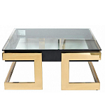 Стол журнальный квадратный с стеклянной столешницей Alonso Glass варинант исполнения - 1 | Loft Concept в Самаре