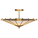 Потолочный светильник в форме конуса с каркасом золотого цвета и тканевым абажуром Inspiration in Light варинант исполнения - 3 | Loft Concept в Самаре