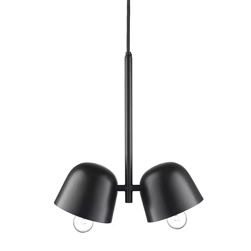 Подвесной светильник черный с 2-мя плафонами Pendant lamp Black Черный в Самаре | Loft Concept 