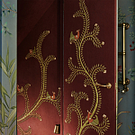 Обои с вышивкой ручной работы Fyodor Original colourway on Merlot linen варинант исполнения - 3 | Loft Concept в Самаре