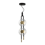 Подвесной светильник с черным основанием и золотистым декором Bruno Duo варинант исполнения - 2 | Loft Concept в Самаре