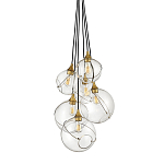 Подвесной светильник с шестью прозрачными стеклянными шарообразными плафонами Hinkley варинант исполнения - 1 | Loft Concept в Самаре