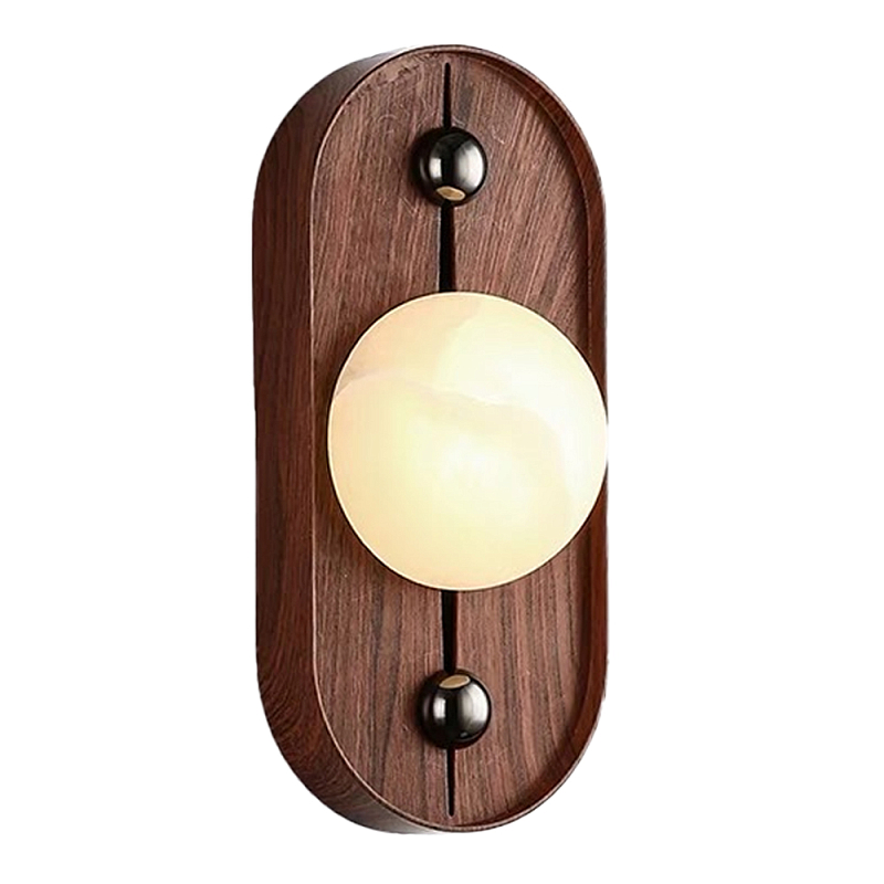 Настенный светильник овальный с деревянным основанием Wood Wall Lamp Коричневый Настенный светильник овальный с деревянным основанием Wood Wall Lamp Коричневый в Самаре | Loft Concept