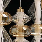 Люстра с плафонами из прозрачного и янтарного стекла в виде шаров и ромбов Gabriel Scott Luna варинант исполнения - 11 | Loft Concept в Самаре