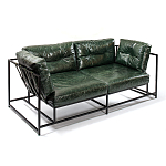 Диван Лофт Натуральная Винтажная кожа Зеленый Two Seat Encounter Leather Sofa варинант исполнения - 3 | Loft Concept в Самаре