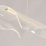 Люстра линейная с прозрачным волнообразным плафоном Wave Line варинант исполнения - 9 | Loft Concept в Самаре