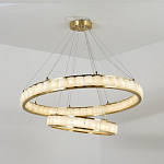 Люстра с 2-мя кольцами из натурального камня с регулируемыми плафонами Durability of Stone варинант исполнения - 3 | Loft Concept в Самаре