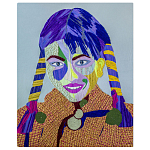 Картина с вышивкой Портрет wall panel People with the yellow ear 3 варинант исполнения - 3 | Loft Concept в Самаре