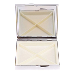 Таблетница карманная квадратная с 4-мя отделениями с зеркалом и накладкой из натурального камня Содалит Silver Stone Pillboxes варинант исполнения - 3 | Loft Concept в Самаре