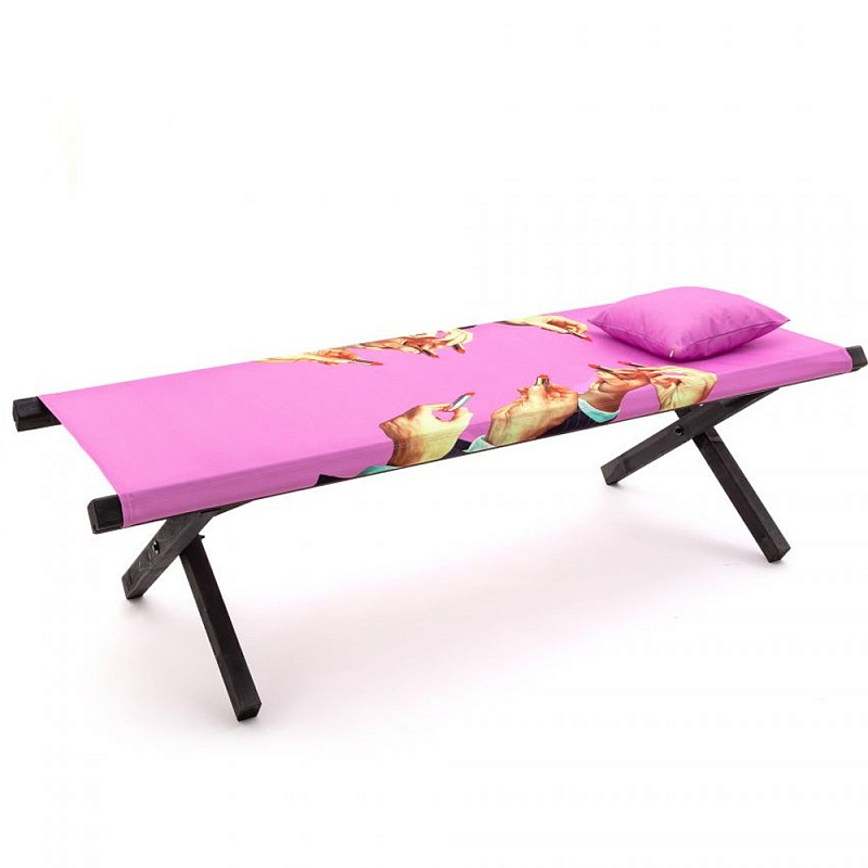 Шезлонг Seletti Poolbed Lipstick Pink Розовый Черный в Самаре | Loft Concept 