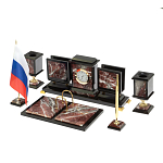 Настольный письменный набор из креноида и змеевика на бронзовых ножках Marble Accessory варинант исполнения - 2 | Loft Concept в Самаре