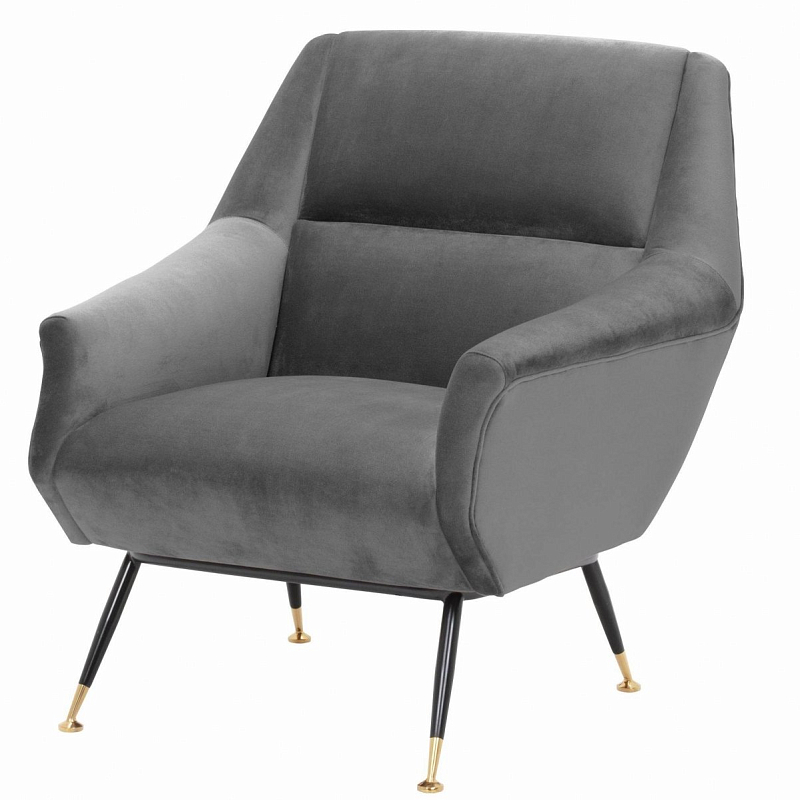 Кресло Eichholtz Chair Exile Grey Серый Латунь Черный Кресло Eichholtz Chair Exile Grey Серый Латунь Черный в Самаре | Loft Concept