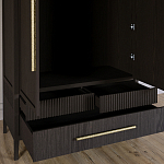 Шкаф платяной Primo с выдвижными ящиками шпон Темный орех варинант исполнения - 5 | Loft Concept в Самаре