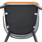 Стул оранжевый с высокой спинкой из искуственной кожи на серых металлических ножках Enigma Orange варинант исполнения - 5 | Loft Concept в Самаре