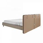 Кровать двуспальная серая с изголовьем из экокожи и ткани Modern Look варинант исполнения - 2 | Loft Concept в Самаре