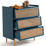 Комод с 3-мя ящиками из ротанга Blais Deep Blue Wicker Furniture варинант исполнения - 4 | Loft Concept в Самаре