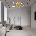 Потолочная люстра с 5-ю светодиодными лампами с золотистым каркасом Ring of Fire варинант исполнения - 1 | Loft Concept в Самаре