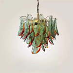 Люстра стеклянная с зелеными лепестками Green Leaf Fall варинант исполнения - 3 | Loft Concept в Самаре