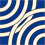 Дизайнерская плитка с узором Круги синяя варинант исполнения - 2 | Loft Concept в Самаре