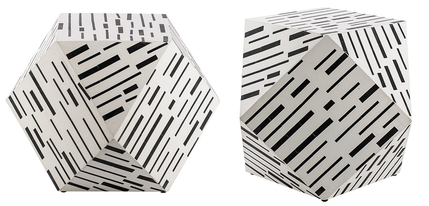 Табурет Black&white Indian Bone Inlay stool Табурет Black&white Indian Bone Inlay stool - Loft-Concept в Самаре