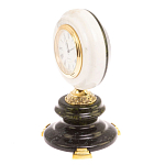 Часы настольные бронзовые из натуральных камней Мрамор и Змеевик Stone Clock варинант исполнения - 5 | Loft Concept в Самаре
